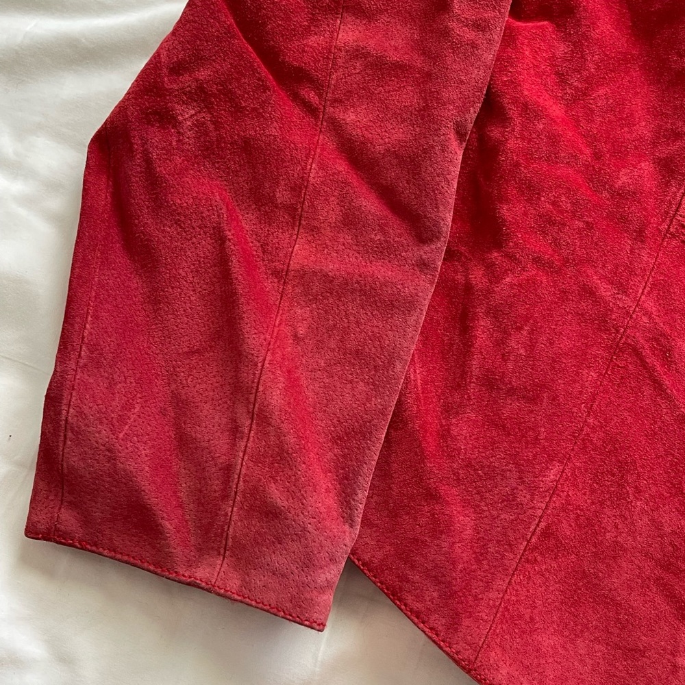 Fringe Red Leather Jacket - Picture 3 of 6